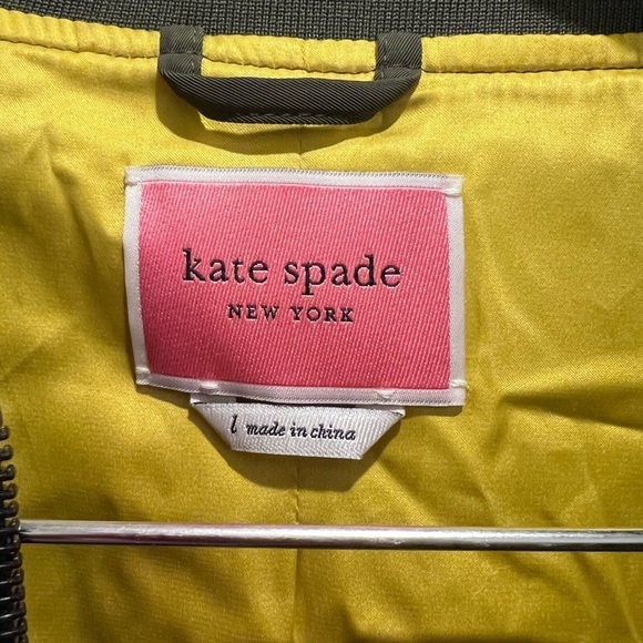 KATE SPADE Twill Flounce Bomber IN OLIVE - Large - Picture 6 of 7